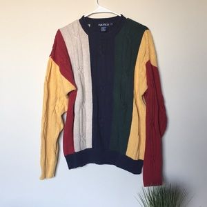 Nautica Multi-Color Cable Knit Sweater
